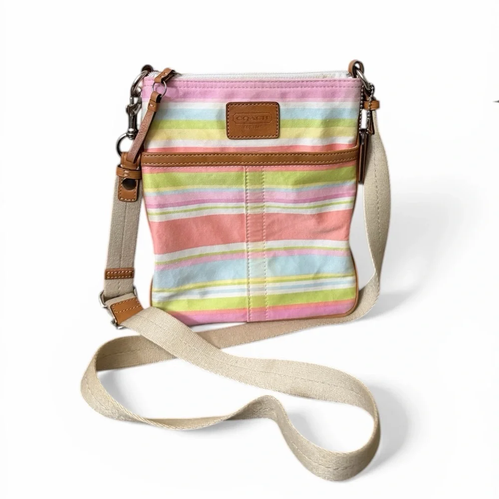 Coach Y2K Hampton Pastel Stripe Crossbody Bag